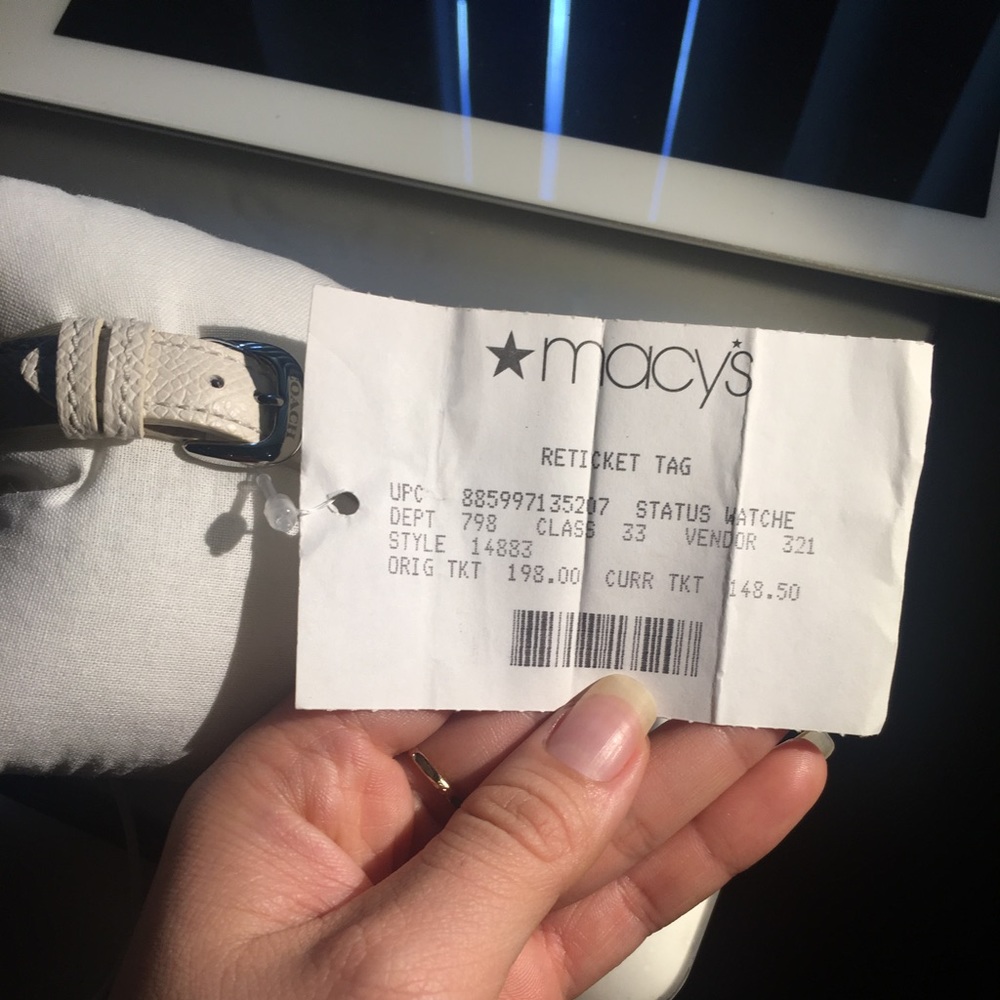 COACH CASUAL MINI WATCH WITH ZEBRA FACE/white - Picture 8 of 8